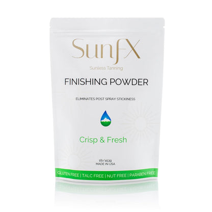 SunFX Post Spray Tan Translucent Finishing Powder | Talc Free | Sunless Tanning Setting Powder | Shimmer | Crisp & Fresh - 1lb