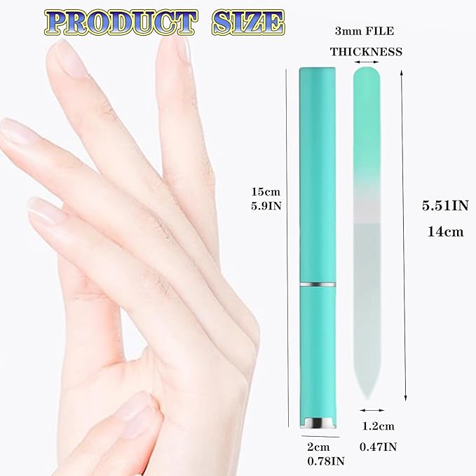 Glass nail file set, crystal