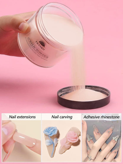 EBANKU Nude Acrylic Powder, 120g/4.23oz Acrylic Powder Large Capacity Professional Acrylic Nail Powder for Nail Acrylic Extension, Nail Carving, Long-Lasting, No Nail Lamp Needed