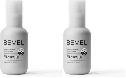 Bevel Pre Shave Oil for Men with Castor Oil, Olive Oil and Tea Tree Oil, Helps Soften Hair and Protect Skin from Irritation and Razor Burn, 2 Fl Oz (Pack of 2)