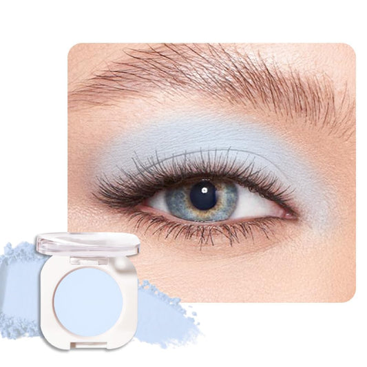 Light Blue White Single Eyeshadow Makeup, Neutral Powde Eye Shadow for Women, Light White Matte Singles Eyeshadow Palette Pigmented Waterproof,sombras para ojos,Girls Monochrome Eyeshadows Gift