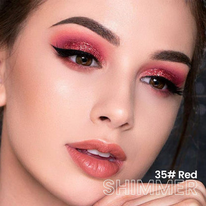 evpct Red Shimmer Cream Eye Shadow Brightener Sticks Set for Eyes, Red Shimmery Matte Pencil Eye shadow Applicator Stick Pen Palette Makeup Waterproof sombras en crema para ojos 35#