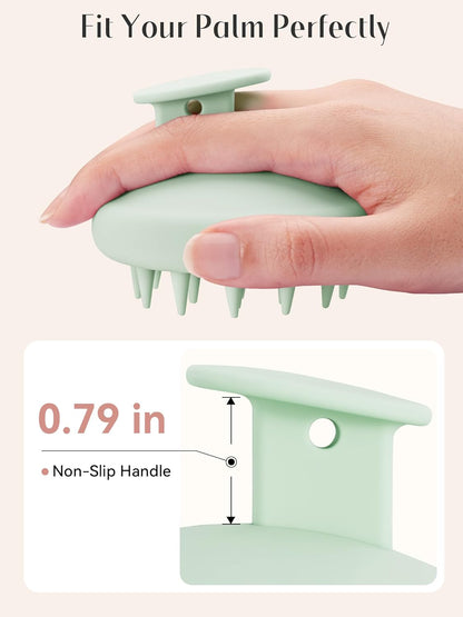 HEETA Scalp Massager Hair Growth, Scalp Scrubber with Soft Bristles, Integrated Silicone Design, Exfoliator for Dandruff Removal & Relaxation, Shampoo Brush Fit Wet/Dry Hair Use, Dark Green