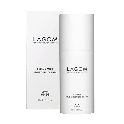 LAGOM Cellus Mild Moisture Cream with D-panthenol, Natural Moisturizer, Hypoallergenic, Fragrance-Free, Refreshing Herbal Face Lotion for Sensitive Skin 2.71 Fl Oz