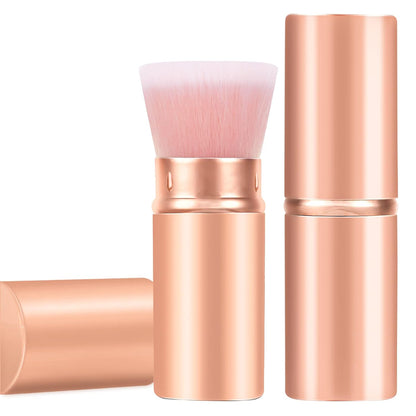 Falliny Retractable Makeup Brushes, Travel Kabuki Powder Foundation Brush, Portable Face Liquid Foundation Sunscreen Brush with Cover for Blending Liquid, Bronzer,Cream or Flawless Powder Cosmetics