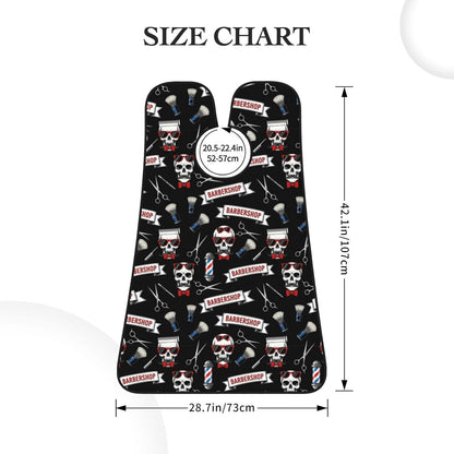 Beard Hair Catcher Bib, Waterproof Non-Stick Grooming Apron for Shaving Trimming, Perfect for Men Dad, Cool Funny Skull Tools Vintage Barber Shop Shave Bib