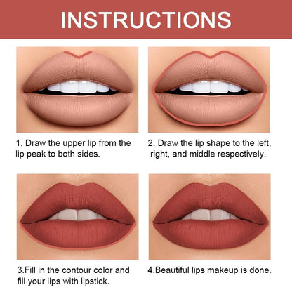 Kaely 2-in-1 Light Brown Lip Liner & Lipstick Set Kit for Women, Matte Lips Kit with Lip Liner Lip Stains Long Lasting Waterproof 24 Hour Lipstick and Lip Liners Combo Lipliners Pencil Set 10