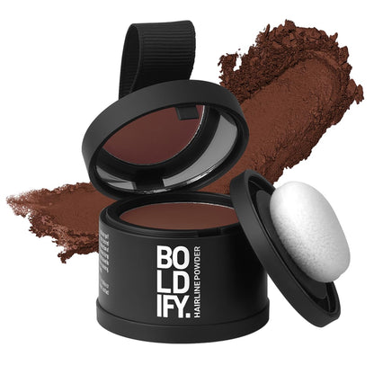BOLDIFY Hairline Powder - Root Touch Up Hair Color for Gray Coverage - Bald Spot Concealing Hair Powder for Women & Men - 48-Hour Stain-Proof - Auburn