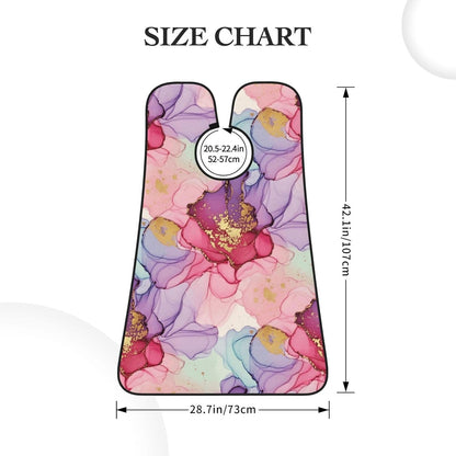 Non-Stick Beard Bib for Shaving, Pink Gold Marble Ink Art Painting Watercolor Shave Bib, Waterproof Hair Catcher with Suction Cups, Grooming Apron Men Husband
