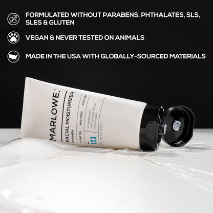 MARLOWE. Skin Care Set, No. 122 Facial Scrub 6 oz & No. 123 Facial Moisturizer 6 oz with Natural Extracts & Antioxidants, Cleanses, Exfoliates, Hydrates & Soothes