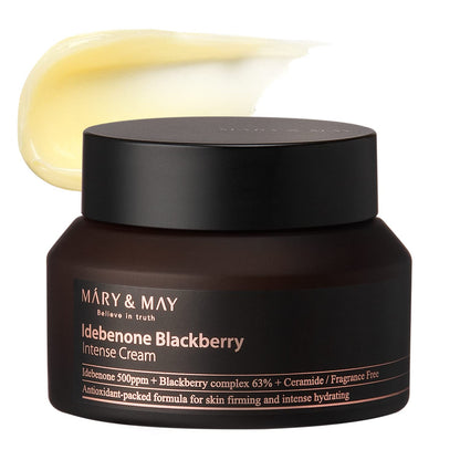 Mary&May Idebenone Blackberry Cream | Antioxidant Korean Moisturizer with 5 Ceramides & Hyaluronic Acid | Skin Barrier Repair & 48H Hydration | For All Skin Types (70g/2.46oz)