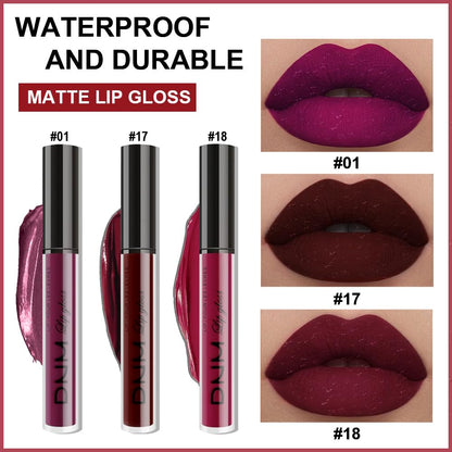 evpct 3Pcs Dark Red Purple Plum Matte Liquid Lipstick Sets for Women Matte Lip Stain Long Lasting Waterproof, Burgundy Blood Blue Red lipstick, Black Cherry Maroon Gothic 24 Hours Magic Lipsticks
