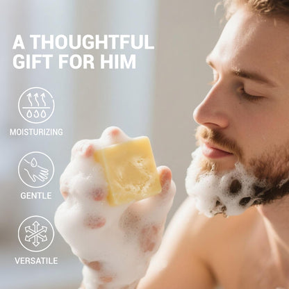 Rinse & Robust Turmeric Soap for Face & Body, Natural Handmade Bar Soap with Organic Turmeric, Shea Butter & Vitamin C, Gentle for All Skin Types Deep Cleansing Soaps for Men & Women 5.3 oz of 4 Bars