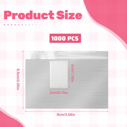 1000pcs Aluminium Foils Nails Polish Remover, Soak Off Wraps Finger Nail Gel Polish Removal Tool with 0.79x1.18inch Pre-attached Lint Free Cotton Pads