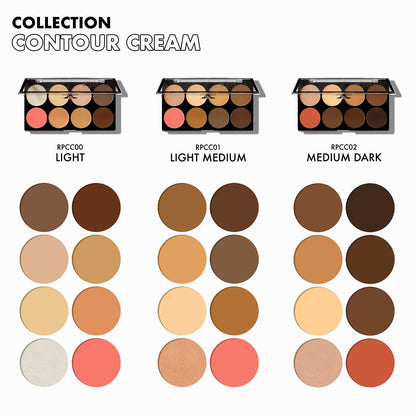 Ruby Kisses 3D Cream Contour Artist Set 3 Pack (Light, Light Medium, Medium Dark)