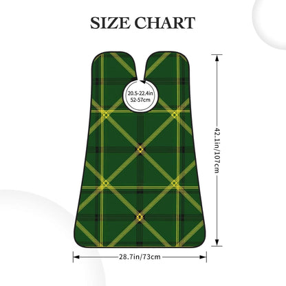 Beard Hair Catcher Bib, Waterproof Non-Stick Grooming Apron for Shaving Trimming, Perfect for Men Dad, Green Scottish Tartan Plaid Shave Bib