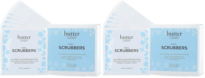 Butter LONDON Nail Polish Remover Pads, Nail Scrubbers (10 Count) - 2-in-1 Prep & Lacquer Remover Nail Wipes - Travel-Friendly Gel Fingernail Polish Remover - Cruelty-Free, Paraben-Free & Gluten-Free