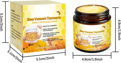 Bee Venom Comprehensive Cream,Turmeric Detox Slimming,Bee Venom Skin Treatment Cream,Body Massage Cream,Natural Skin Moisturizer for All Skin Types(2pcs)