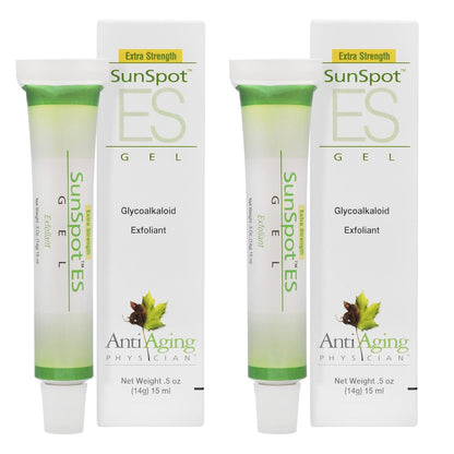 Lane Innovative - SunSpot ES, Natural Exfoliating Gel, Skin Rejuvenating Ingredients, Including Aloe Vera and Tea Tree Oil (0.5 Ounce, Pack of 2)