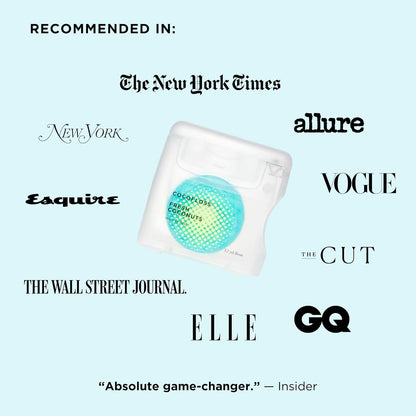 Cocolab Woven Dental Floss, Dentist-Designed Oral Care, Coconut Scent, Waxed, Expanding, Kid-Friendly String Floss with Coconut Oil, 4 Spools (33 yd Each)