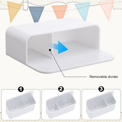 20 Pack Magnetic Dry Erase Marker Holder Bulk Whiteboard Magnetic Marker Holder Pen Pencil Organizer for Classroom Whiteboard Refrigerator Locker Storage (White)