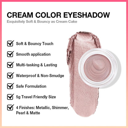 Kaely Single Cream Eyeshadow Pot, Praline Metallic Eye Shadow for Older Women High Pigmented Waterproof, Natural Eyeshadow Palette Makeup Brightener, sombras en crema para ojos, Blendable, 730