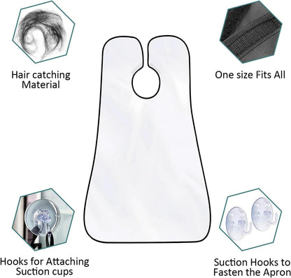 Beard Bib Apron, Beard Trimming Catcher for Men Shaving Hair Clippings Non-Stick Waterproof Grooming Cloth