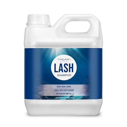 Lash Shampoo Bulk, Eyelash Cleanser for Extensions 2 Liters, Safe Makeup Remover, Non-irritating or Burning Eyelid Foaming Cleanser for Professional Salon and Home Use (Ocean-2L)