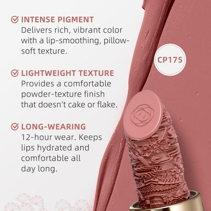 Catkin Semi-Matte Lipstick Hydrating High Impact Color Infused with Vitamin E and Avocado Oil Smooth Soft Texture Long Lasting Matte Finish 175