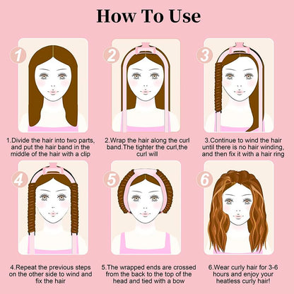 Heatless Curling Rod Headband, Upgraded 60" Extra Long Heatless Curls Headband Soft Hair Curlers to Sleep In Hair Rollers No Heat Curls (Deep Black)