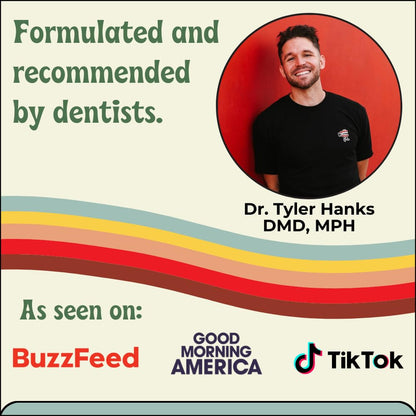 Happy Tooth Hydroxyapatite Toothpaste, Fluoride Free, Natural Whitening for Kids, Toddlers and Adults, SLS Free, Enamel Safe, Dentist Formulated with Clean Ingredients, Mint Brownie Flavor, 3.4oz