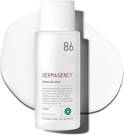 Zeroca 86 Korean Toner for Acne-Prone & Oily Skin – Fast Calming & Soothing for Breakout Relief – Calms Redness & Supports Clear Skin (6.76 fl.oz. 200ml)