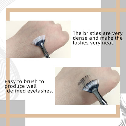Fan Mascara Brushes, 3Pcs Eyelash Brush, Eyebrow Brush Lash Wand for Lashes, Facial Fan Brush for Eyelash Clumping. (Fan brush)
