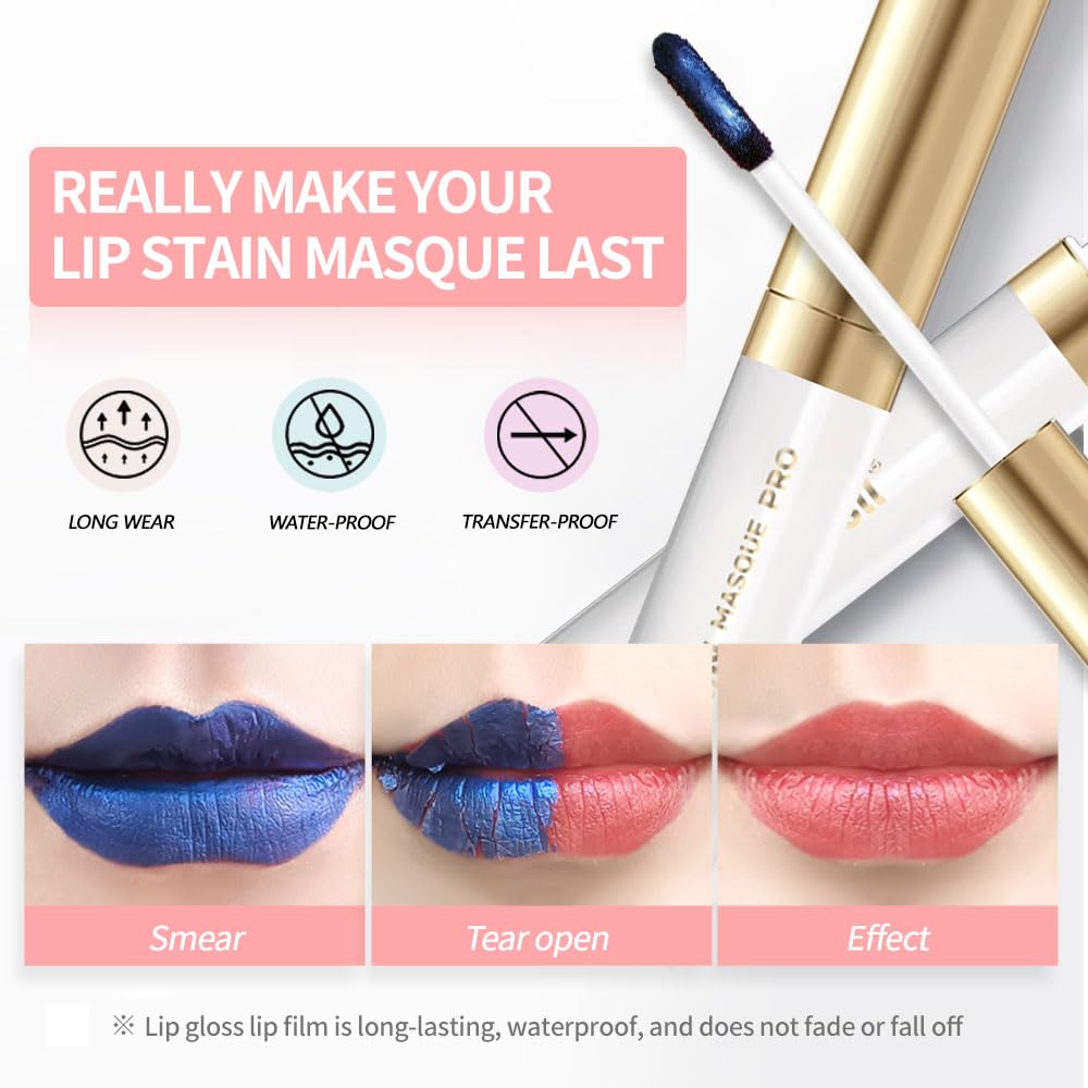 Lip Stain Peel Off – Long Lasting Waterproof Lip Tint, Smudge Proof Transfer Resistant Lip Stains Tattoo,High Pigment Matte Lip Color, Kiss Proof Peel Off Lip Stain Masque,All-Day Stay Lip Makeup 01#