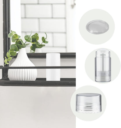 Tekson 2.5oz Empty Refillable Deodorant Containers, 3PCS Twist-UP Containers Tubes, Empty Balm Travel for Lotion Stick(White)