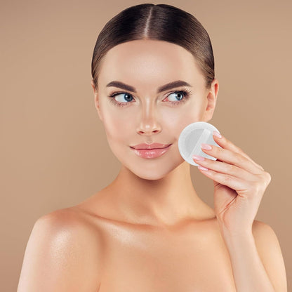 24PCS Makeup Powder Puffs Pink Cotton Powder Puffs Round Powder Puff for Makeup Face Powder Velour Puffs for Loose Powder Washable (White-24pcs)