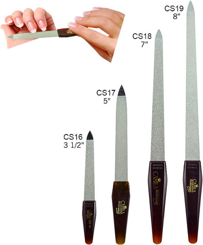 CS16 Sapphire Metal Nail File for Natural Nails Fingernail and Toenail Care, 3.5" Double Sided Coarse and Fine for Manicure and Pedicure