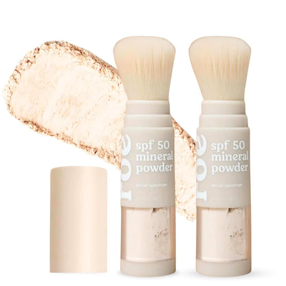 Roe Wellness- Kids SPF 50 Brush On Mineral Sunscreen Powder EWG Certified, Non-Toxic, Reef-Friendly, Easy to Apply for Kids, Babies & Parents (2Pack)