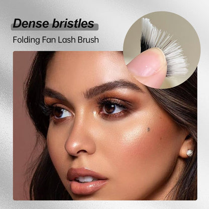 Folding Angle Scalloped Lash Brush, 2024 New Mascara Fan brushes for Lashes, Angled Eyelash Makeup Comb, Cosmetic Brushes Eyelash Separator Bent Applicators for Eye Lash Makeup (3 PCS)