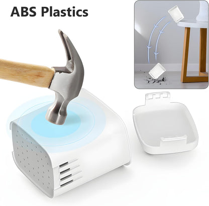 Toothbrush Holder Cup Wall Mounted Drill-Free for Bathroom Shower Electric Toothbrush Toothpaste Razor Holder Removable Waterproof Sturdy Self Draining, Tableware Holder for Kitchen(1pcs&White)