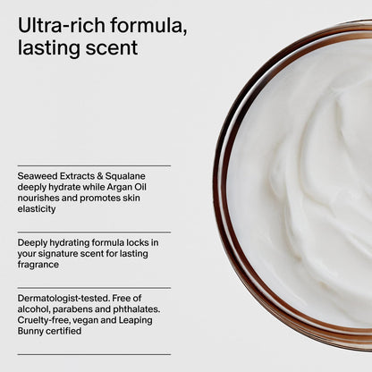 Salt & Stone Body Cream – Santal & Vetiver | Hydrating Formula with Seaweed Extracts, Spirulina & Squalane | Deep Hydration, Skin Barrier Support & Healthy Glow | for all Skin Types (6.7 fl oz)