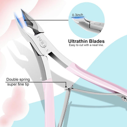 NXJ INFILILA Cuticle Trimmer, Cuticle Clippers for Women Stainless Steel Cuticle Cutter Extremely Sharp Full Jaw Cuticle Nippers Gift for Professional Nail Salon and Home Use
