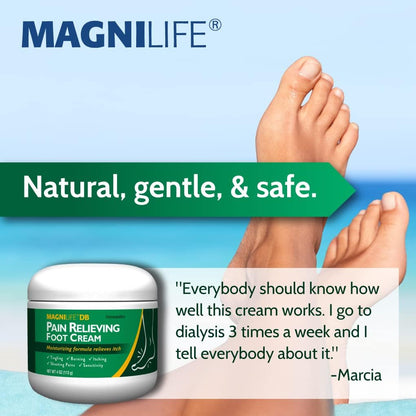 MagniLife DB Foot Cream, Calming Relief for Burning, Tingling, Shooting & Stabbing Foot Sensations - Soothes Dry, Cracked, Itchy, Sensitive Skin (4 oz Jar)