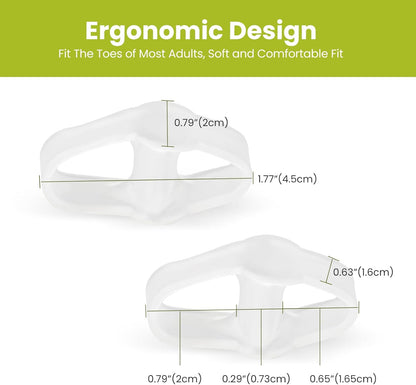 Bukihome Toe Separators Bunion Corrector - 8 Pack Big Toe Spacers with Aloe Vera Extract, Suitable for Bunion and Overlapping Toes, Reduce Foot Pain(Clear)