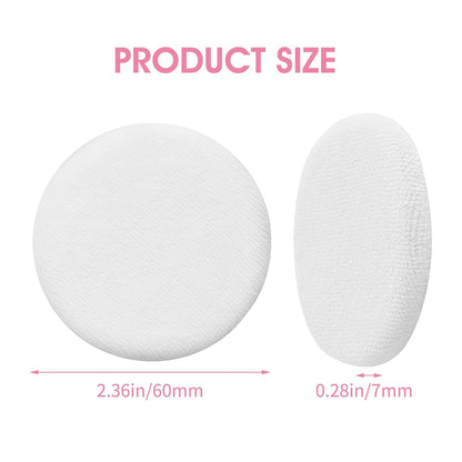 24PCS Makeup Powder Puffs Pink Cotton Powder Puffs Round Powder Puff for Makeup Face Powder Velour Puffs for Loose Powder Washable (White-24pcs)