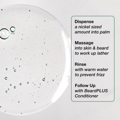 ZEUS BeardPLUS Shampoo for Men, Enhanced Beard Growth & Hair Care Treatment with Biotin & Caffeine to Boost Thickness, Strength, Hydration, and Skin Comfort (Made in USA) 6 oz.