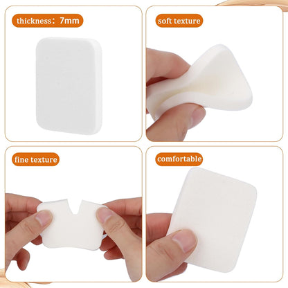 20Pcs White Makeup Cosmetic Sponge Square Make Up Facial Face Soft Sponge Cosmetic Puff Women Lady Beauty Makeup Foundation Powder Puff for All Skin Types Wet and Dry Dual Use