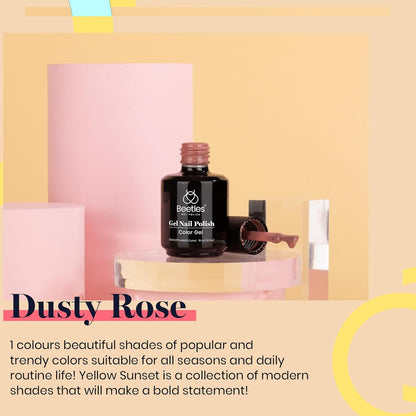 Beetles Mauve Gel Nail Polish – 15ml Dusty Rose Gel Polish Dried-Rose Dusty Pink Fall Soak Off UV LED Nail Lamp Nail Art Manicure Salon DIY Home for Women