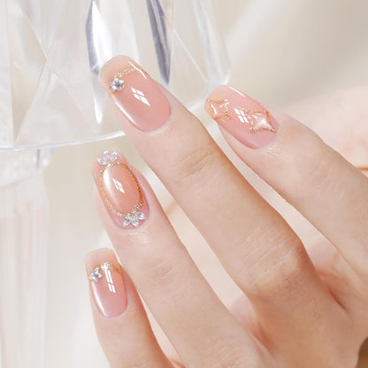 AILLSA Glass Cat Eye Gel Nail Polish, 15ml Nude Glitter Jelly Sheer Gel Polish, Translucent Magnetic Shimmer Sparkle Nail Art U V Salon 0.5 OZ GF39