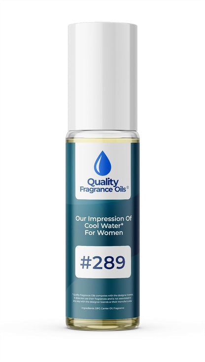 Quality Fragrance Oils' Cool Water for Women Impression #289 | Long-Lasting Perfume Oil, Alcohol-Free, Strong Scent, 10ml Roll-On | Affordable Alternative to Designer Fragrances